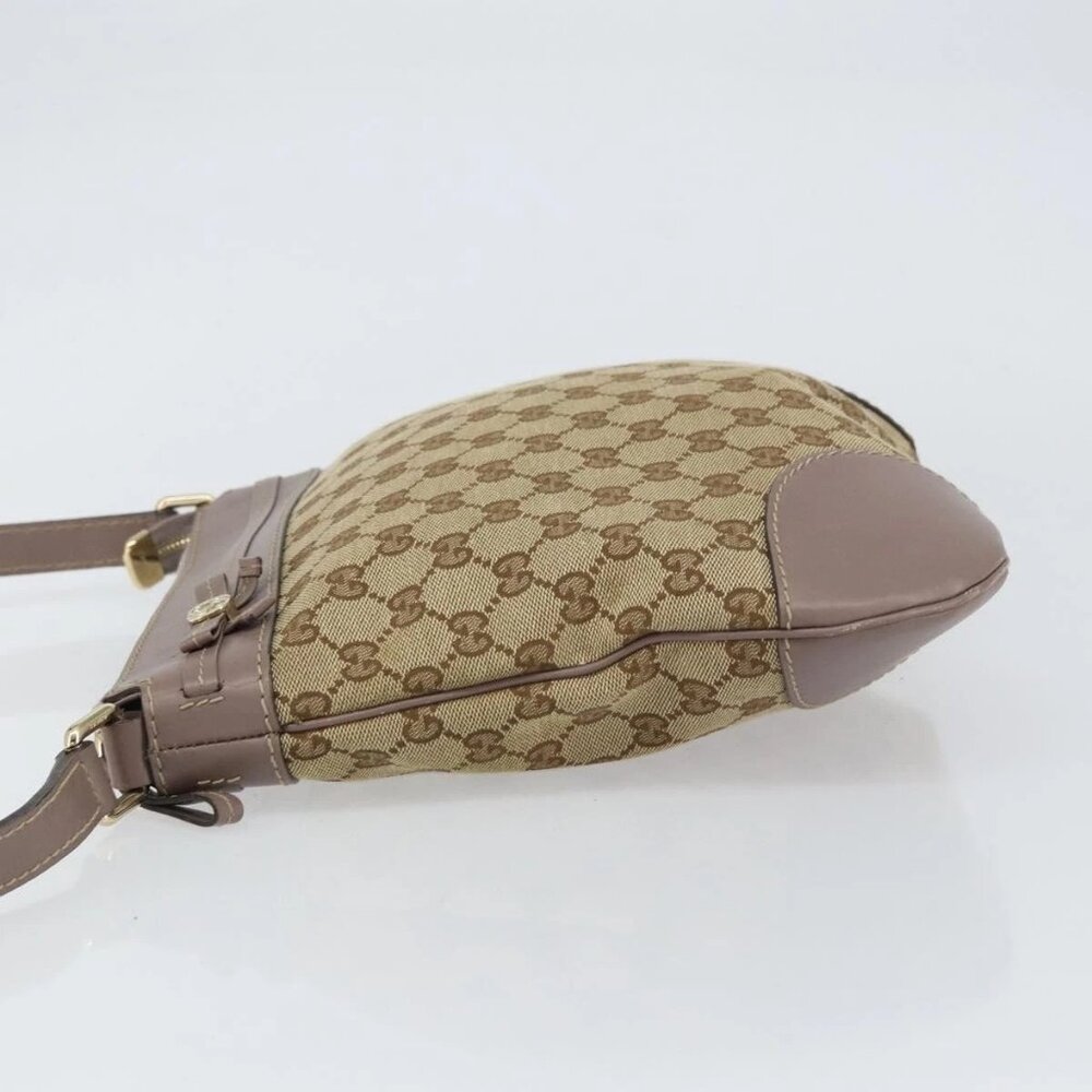 GUCCI GG Canvas Web Sherry Line Mayfair Bag Beige Gold 257065 Auth 158808 - Picture 4 of 16
